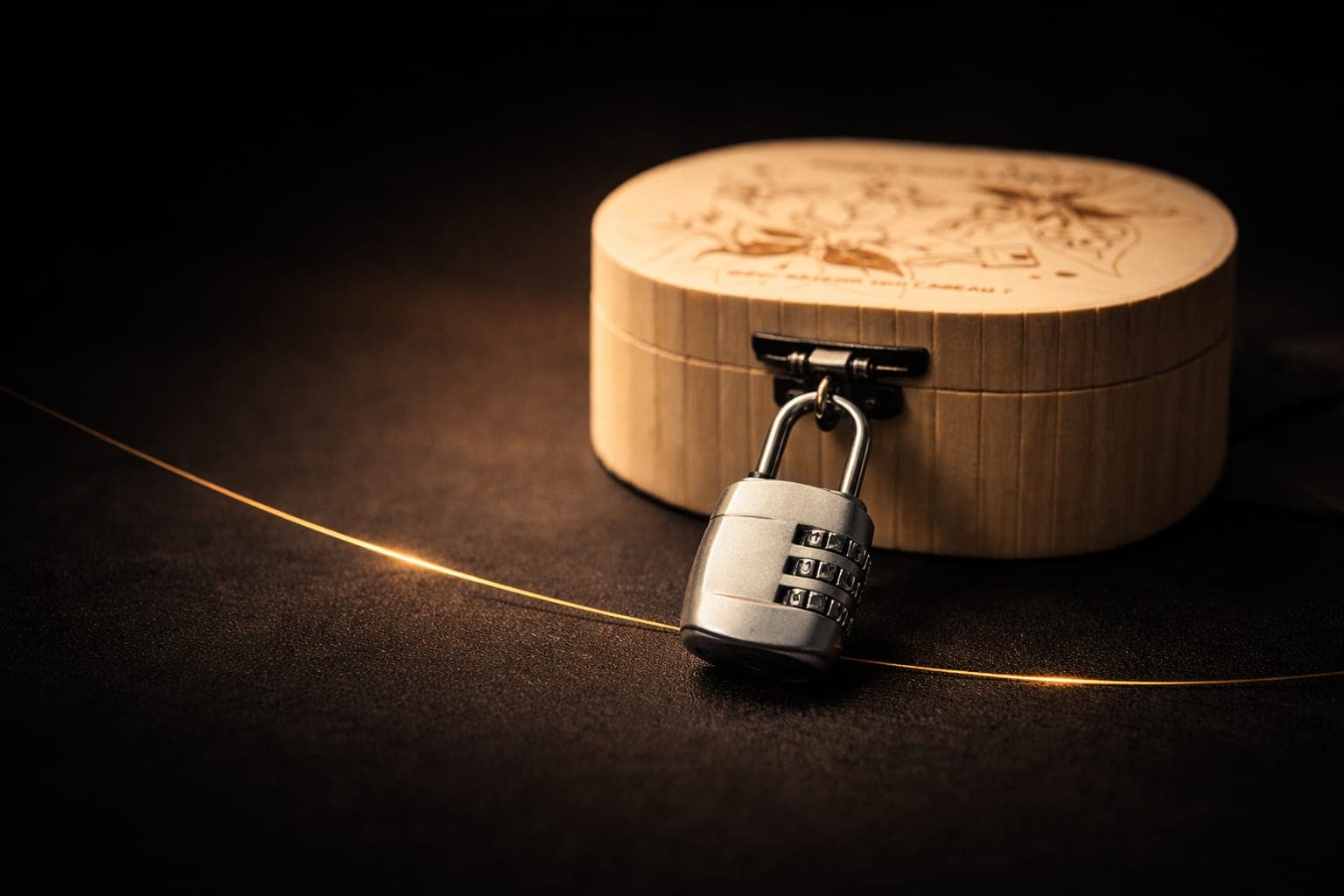 Mystéria - Boîte énigme gravée avec cadenas